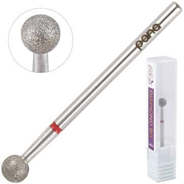 PANA 3/32” Diamond Nail Drill Bit (Fine Grit) - Professional Cuticle Nail Drill Bits for Acrylic Gel Nails Dry Manicure Pedicure Shape Remove Tools (Ball Bit, Style 06)