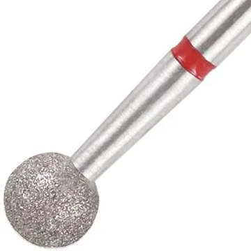 PANA 3/32” Diamond Nail Drill Bit (Fine Grit) - Professional Cuticle Nail Drill Bits for Acrylic Gel Nails Dry Manicure Pedicure Shape Remove Tools (Ball Bit, Style 06)