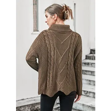 Beyove Oversized Batwing Turtleneck Sweater for Women