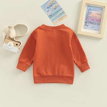 MoZiKQin Baby Girl Boy Thanksgiving Outfit Gobble Crewneck Sweatshirt Long Sleeve Pullover Sweater Cute Fall Clothes (Gobble-Dark Orange,2-3T)