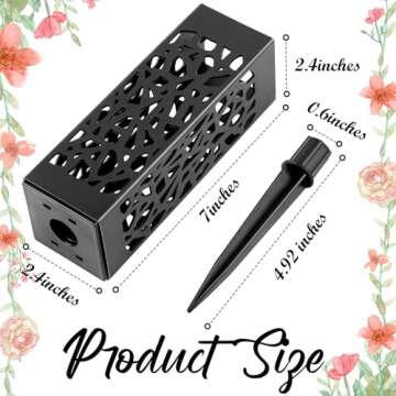 4 Pack Cemetery Vases with Spikes Headstone Vase for Graves Memorial Grave Site Decorations Floral C...