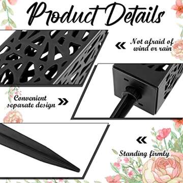 4 Pack Cemetery Vases with Spikes Headstone Vase for Graves Memorial Grave Site Decorations Floral Cemetery Markers Headstone Flower Holder Plastic Hollow Vase with Drainage Hole (Stylish Style)