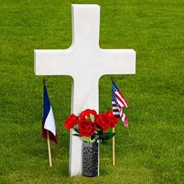 4 Pack Cemetery Vases with Spikes Headstone Vase for Graves Memorial Grave Site Decorations Floral Cemetery Markers Headstone Flower Holder Plastic Hollow Vase with Drainage Hole (Stylish Style)