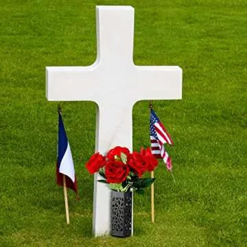 4 Pack Cemetery Vases with Spikes Headstone Vase for Graves Memorial Grave Site Decorations Floral Cemetery Markers Headstone Flower Holder Plastic Hollow Vase with Drainage Hole (Stylish Style)