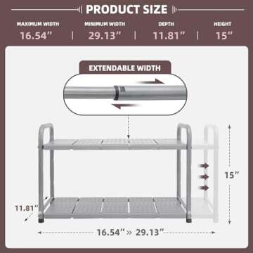 STORAGE MANIAC Expandable Under Sink Organizer with Shelves