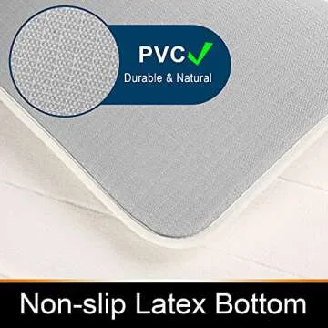 Yimobra Memory Foam Bath Mat Large Size, 31.5 x 19.8, Super Soft Non-Slip Bathroom Rug, Water Absorption, Machine Wash, Thick, Comfortable, Easier to Dry for Bathroom Mat, Tub and Shower, Cream