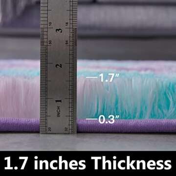 TABAYON Shag Area Rug, 4'x6' Tie-Dyed Light Purple Indoor Ultra Soft Plush Rugs for Living Room, Non...