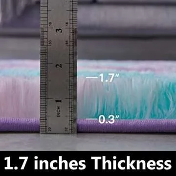 TABAYON Shag Area Rug, 4'x6' Tie-Dyed Light Purple Indoor Ultra Soft Plush Rugs for Living Room, Non...