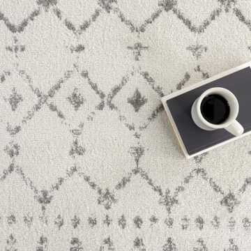 nuLOOM 8x10 Moroccan Blythe Area Rug, Grey, Faded Bohemian Design, Stain Resistant, For Bedroom, Dining Room, Living Room, Hallway, Office, Kitchen, Entryway