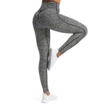 Aoxjox High Waisted Workout Leggings for Women Trinity Yoga Pants 26.5" (Blackness Dot Print, Medium...