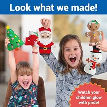 Craftorama Sewing Kit for Kids, Fun and Educational Christmas Craft Set for Boys and Girls Age 7-12, Sew Your Own Felt Christmas Set Craft Kit for Beginners, 165 Piece Set