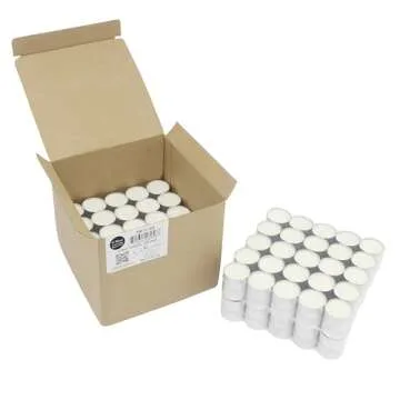 Stonebriar 200 Count White Unscented Smokeless Long Burning Tea Light Candles with 6-7 Hour Burn Time