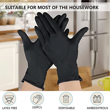 AKGK Nitrile Gloves - 100pcs Disposable Cleaning Gloves