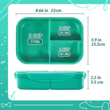 MISS BIG Bento Box - Leakproof Lunch Box for Kids & Adults