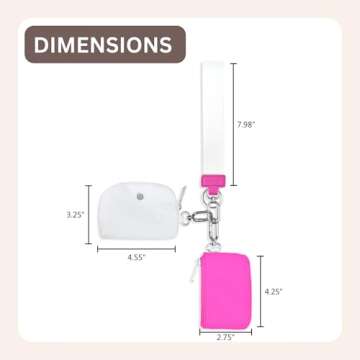 NGIL Dual Keychain Pouch Wristlet, Detachable Portable Wallet Mini Coin Purse for Women Dual Mini Wa...