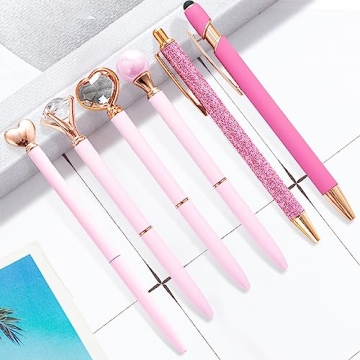 YOXMJDB Pink Pens Set - Cute Ballpoint Pens for Women