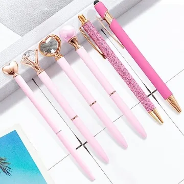 YOXMJDB Pink Pens Set - Cute Ballpoint Pens for Women