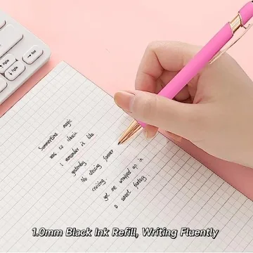 YOXMJDB Pink Pens Set - Cute Ballpoint Pens for Women