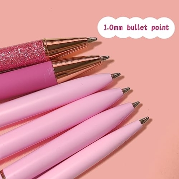 YOXMJDB Pink Pens Set - Cute Ballpoint Pens for Women