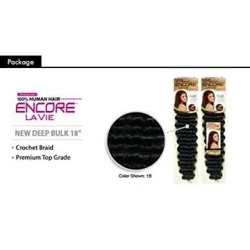 MULTI PACK DEALS! Janet Collection Human Hair Blend Braids Encore La Vie New Deep Bulk 18" (1-PACK, ...