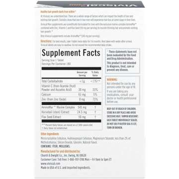 Viviscal Men's Hair Growth Supplements for Thicker, Fuller Hair Clinically Proven with Proprietary Collagen Complex 180 Tablets - 3 Month Supply