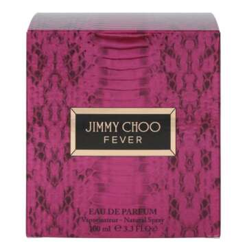 JIMMY CHOO Fever Eau de Parfum - Long Lasting Fragrance with notes of Black Plum Nectar, Heliotrope & Roasted Tonka Bean - Warm & Floral - 3.3 fl. oz.