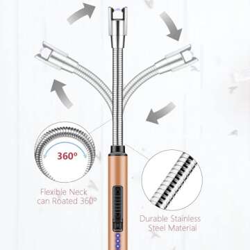 Candle Lighter 2 Pack USB Rechargeable and Windproof