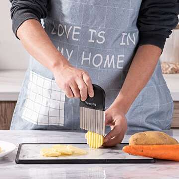 Yunqing 2 Pack Crinkle Potato Cutter for Unique Slicing