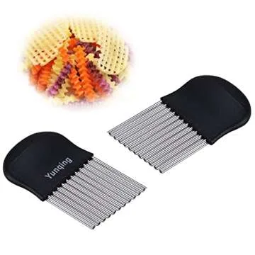 Yunqing 2 Pack Crinkle Potato Cutter for Unique Slicing