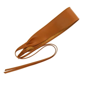 CASSIANE Women's Elegant Leather Obi Belt in Camel