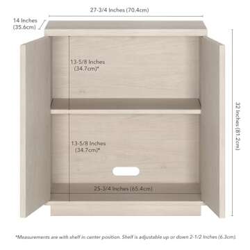 Henn&Hart Alston Accent Cabinet, 28" Wide, Alder White