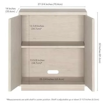 Henn&Hart Alston Accent Cabinet, 28" Wide, Alder White