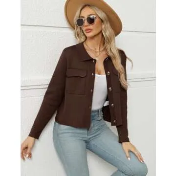 Stylish BZB Womens Open Front Long Sleeve Cardigan