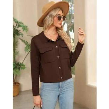 Stylish BZB Womens Open Front Long Sleeve Cardigan