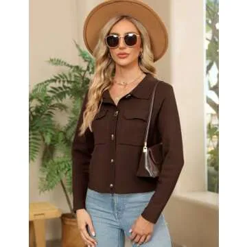 Stylish BZB Womens Open Front Long Sleeve Cardigan