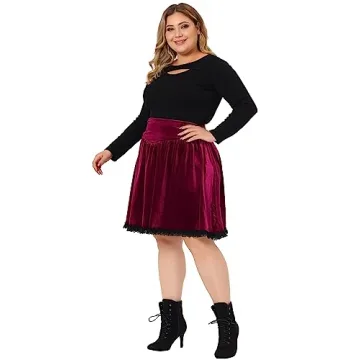 Luxurious Plus Size Velvet Skirt for Elegant Women
