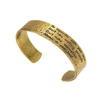 Jewelry Evolution8 The Four Agreements Reminder Cuff (brass, 59 Millimeters)