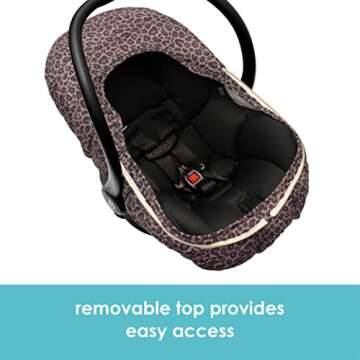 JJ Cole Winter Baby Car Seat Cover - Winter Car Seat Cover for Baby Seat or Stroller - Infant Car Seat Covers with Warm Sherpa Lining - Leopard