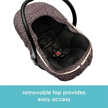 JJ Cole Winter Baby Car Seat Cover - Winter Car Seat Cover for Baby Seat or Stroller - Infant Car Seat Covers with Warm Sherpa Lining - Leopard