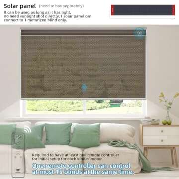 SmartWings Motorized Roller Shades 5% Openness Work with Homekit, Alexa SmartThings Google, Zigbee Motor Smart Blinds for Windows, Cordless Remote Window Shades, Rechargeable, Customized, Chocolate