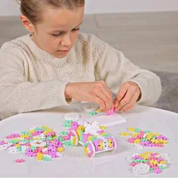 Plus Plus Color Cars Tube, Car Building Block Kit, 3D Puzzle Stem Toy Set for Kids, 200 Mini Interlocking Pieces - Candy