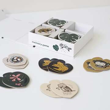 Wee Gallery Memory Game - Jungle Animals and Plants - Brain Building Matching Activity - Animal Recognition, Motor Skills, Creative Play, and Problem Solving for Children