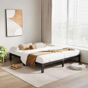 LUKIROYAL Heavy Duty Low Bed Frame, 7-Inch Metal King Size Bed Frame, No Box Spring Needed, Easy Assembly, Black