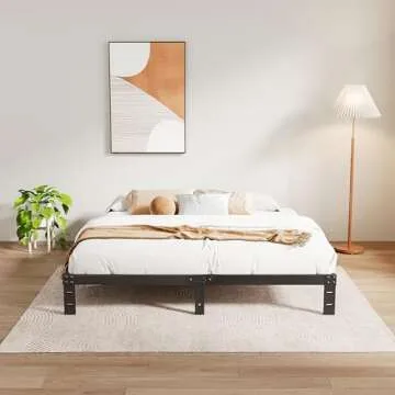 LUKIROYAL Heavy Duty Low Bed Frame, 7-Inch Metal King Size Bed Frame, No Box Spring Needed, Easy Assembly, Black
