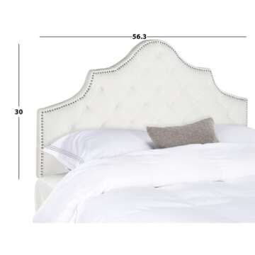 SAFAVIEH Mercer Collection Arebelle Velvet Headboard, Fulll, White