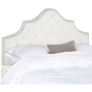 SAFAVIEH Mercer Collection Arebelle Velvet Headboard, Fulll, White
