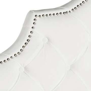 SAFAVIEH Mercer Collection Arebelle Velvet Headboard, Fulll, White