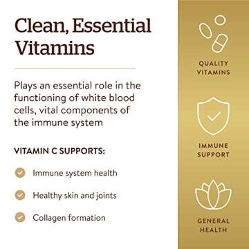 Solgar Vitamin C 1000 mg, 90 Tablets - Antioxidant & Immune Support, Overall Health, Healthy Skin & Joints - Bioflavonoids Supplement - Non-GMO, Vegan, Gluten Free, Kosher - 90 Servings