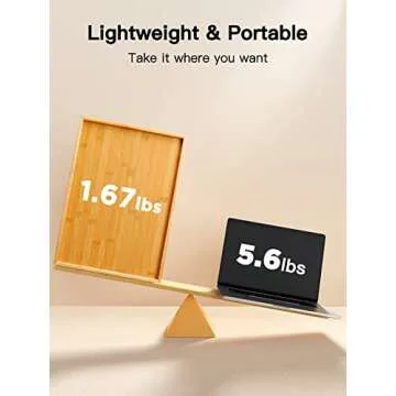 Bamboo Bed Tray Table with Foldable Legs, Breakfast Tray for Sofa, Bed, Eating, Working, Used As Laptop Desk Snack Tray by Pipishell