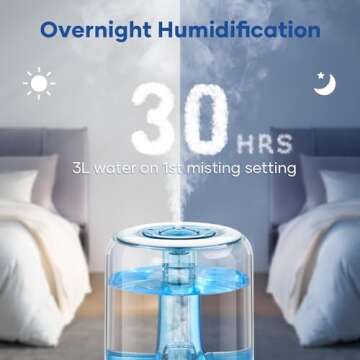 HiLIFE Ultrasonic Cool Mist Humidifier for Home